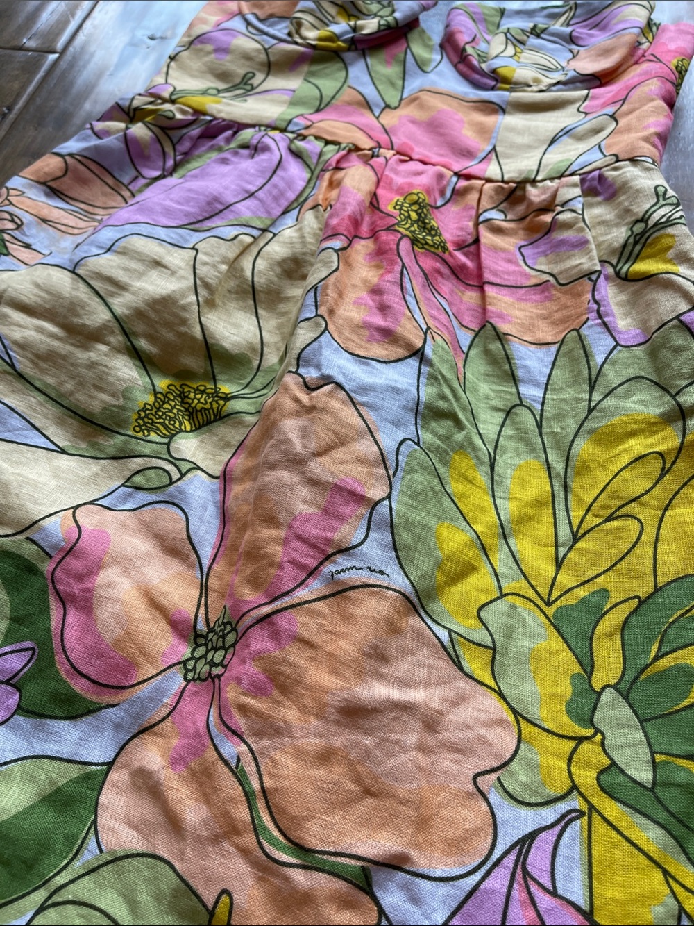 FARM Rio Spring Affair Floral Print Linen Maxi Dress - Picture 10 of 15